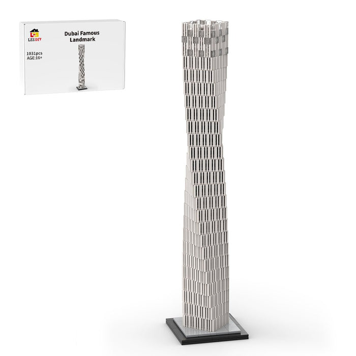 MOC - 152436 Dubai Cayan Tower - 1/800 Scale Building Blocks - LesDiy - Building Blocks -
