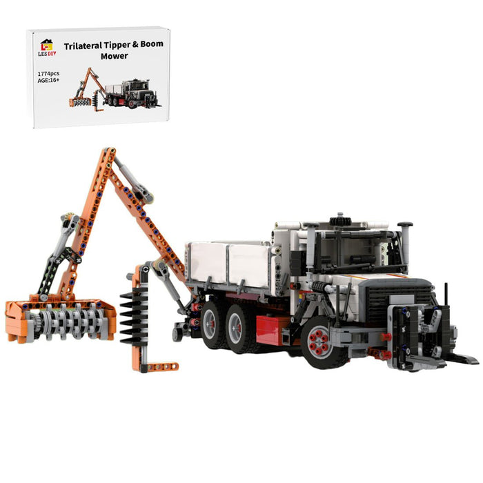 MOC - 156132 Iveco Magirus 330 - 30 Trilateral Tipper & Boom Mower - LesDiy -