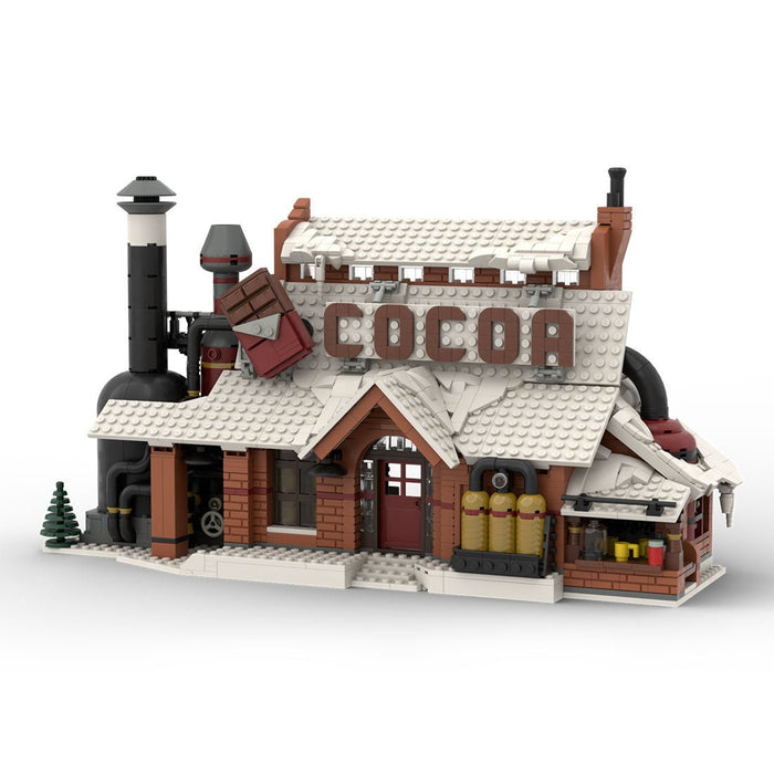 MOC - 162963 Winter Village - Chocolate Factory Snowy Christmas Street - LesDiy -