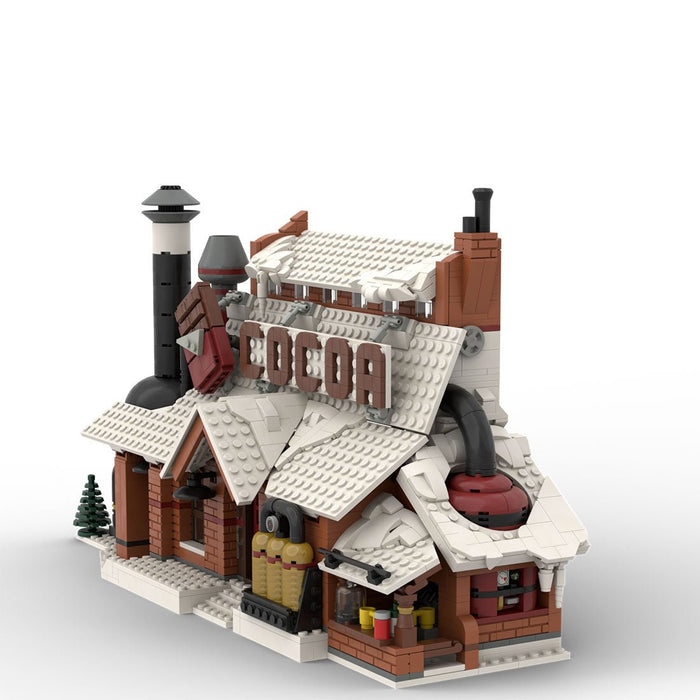 MOC - 162963 Winter Village - Chocolate Factory Snowy Christmas Street - LesDiy -