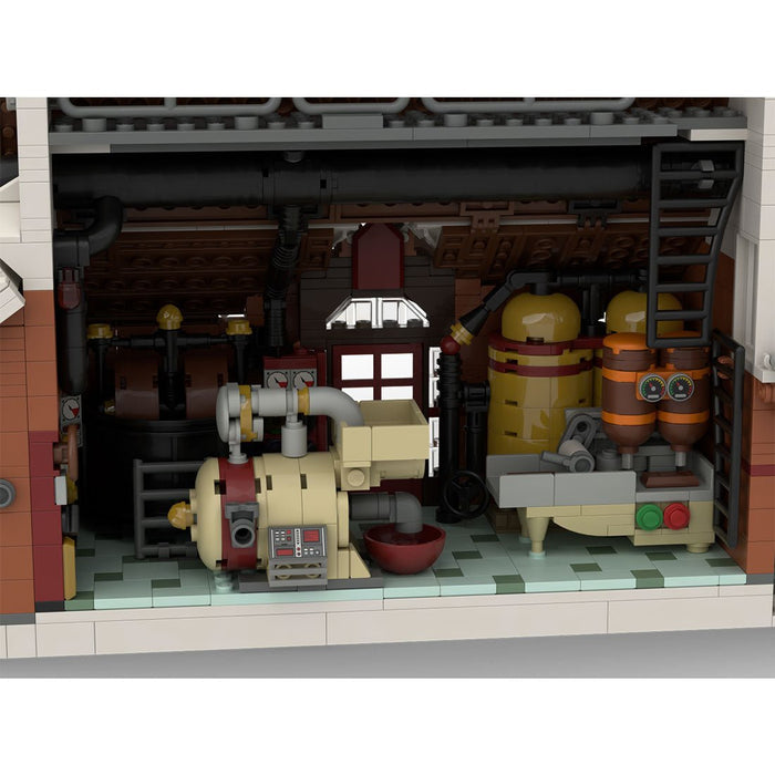 MOC - 162963 Winter Village - Chocolate Factory Snowy Christmas Street - LesDiy -