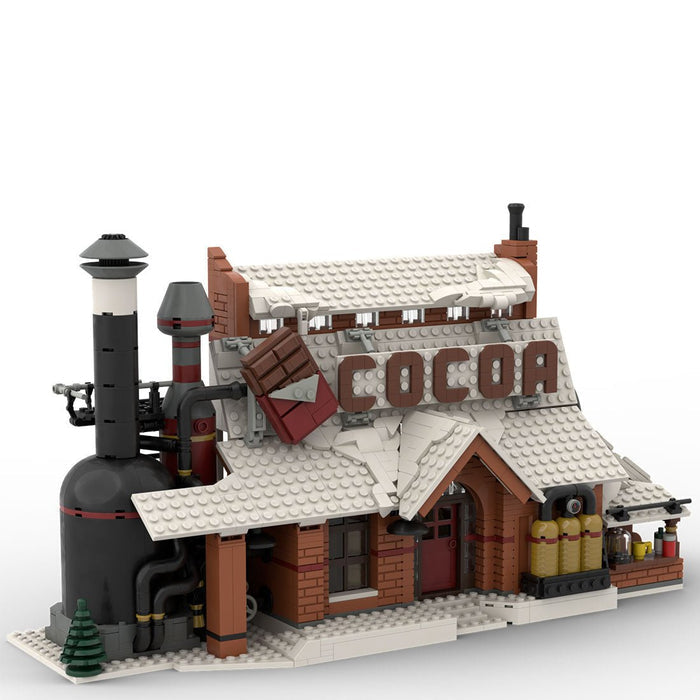 MOC - 162963 Winter Village - Chocolate Factory Snowy Christmas Street - LesDiy -