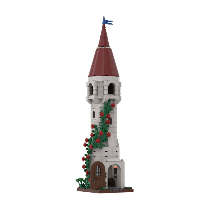 MOC - 170477 Medieval Rose Tower Building Blocks - LesDiy -