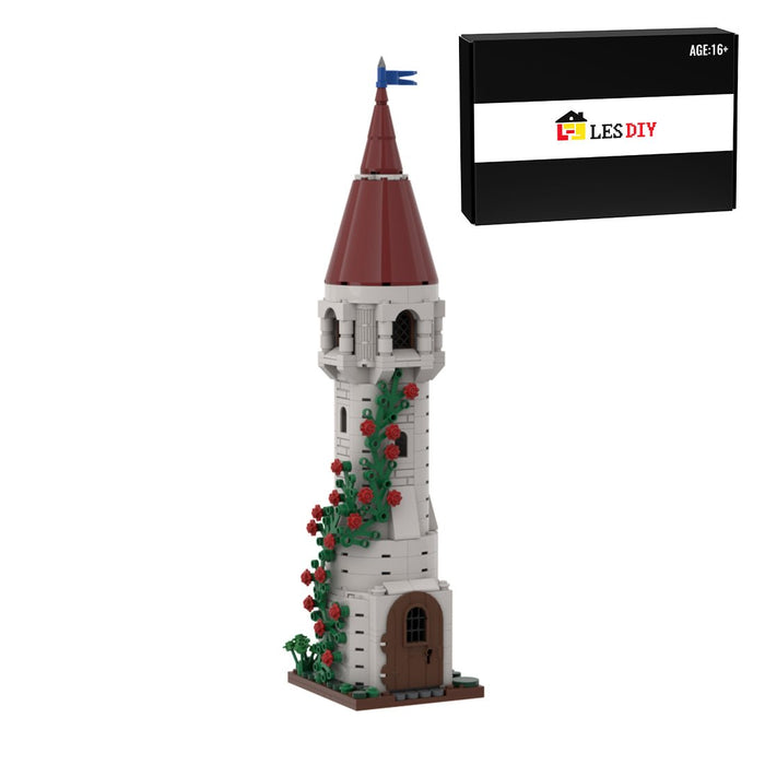MOC - 170477 Medieval Rose Tower Building Blocks - LesDiy -