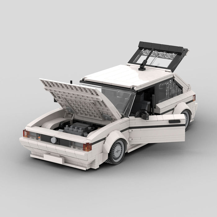 MOC-172054 VW Scirocco GL/GTX White Building Blocks-LesDiy-MOC-