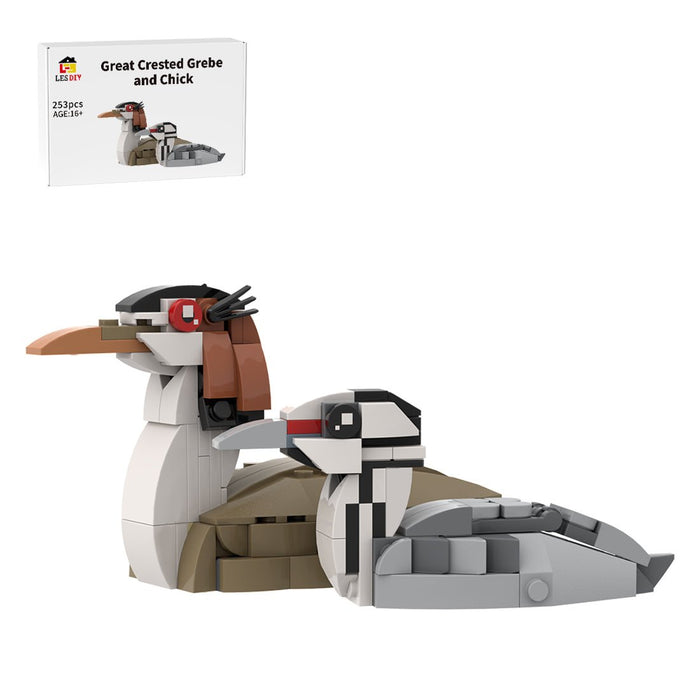 MOC - 175055 Great crested grebe and chick Building Blocks - LesDiy - Building Blocks -