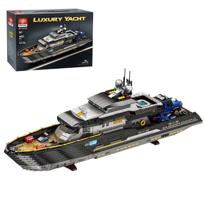 MOC - 185307 Explorer's Yacht - Mini - fig scale - full interior Building Blocks - LesDiy -