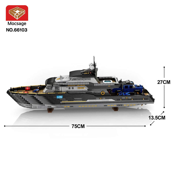 MOC - 185307 Explorer's Yacht - Mini - fig scale - full interior Building Blocks - LesDiy -