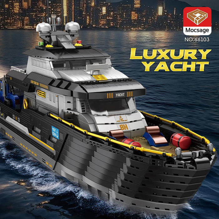 MOC - 185307 Explorer's Yacht - Mini - fig scale - full interior Building Blocks - LesDiy -
