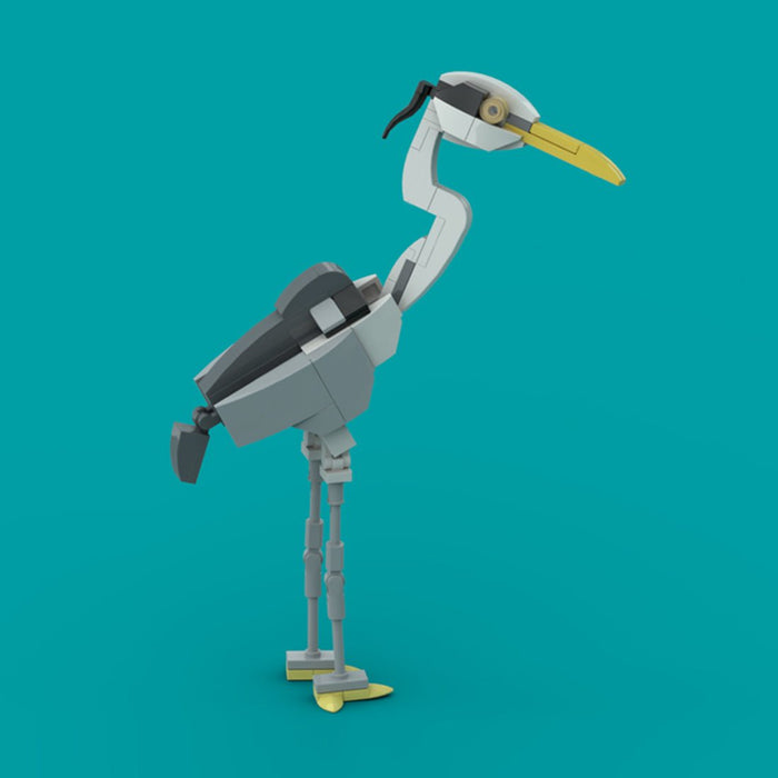 MOC - 190229 Grey Heron Building Blocks - LesDiy - Building Blocks -