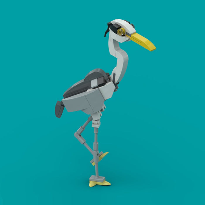 MOC - 190229 Grey Heron Building Blocks - LesDiy - Building Blocks -