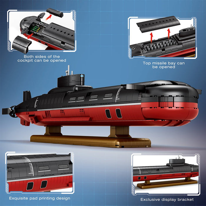 MOC - 193085 1/250 Scale Typhoon Class Submarine Building Blocks - LesDiy - Building Blocks -