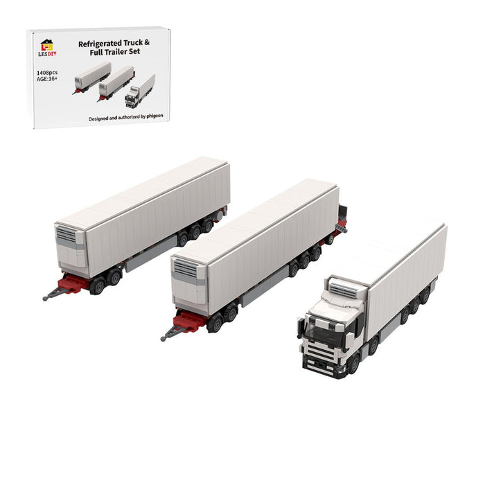 MOC-193350 Refrigerated Truck & Full Trailer Building Blocks-LesDiy-MOC-