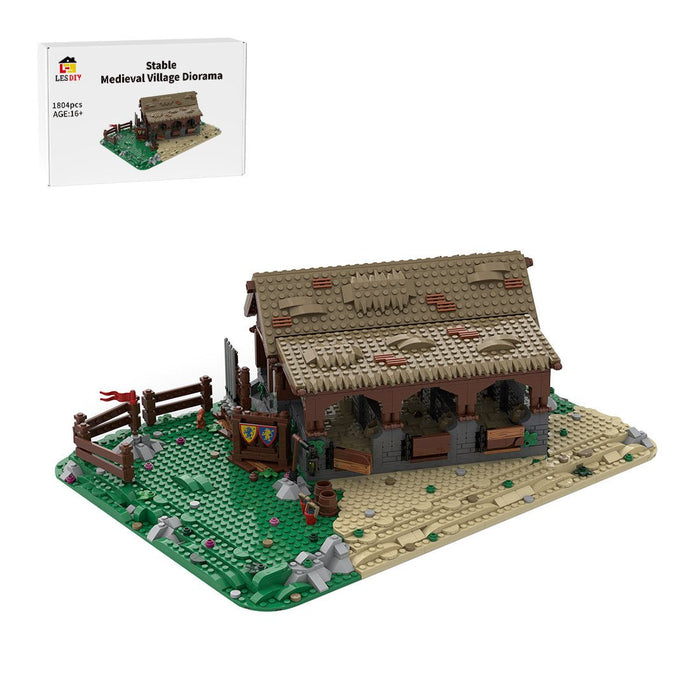 MOC - 199742 Stable - Medieval Village Diorama Building Blocks - LesDiy - Building Blocks -