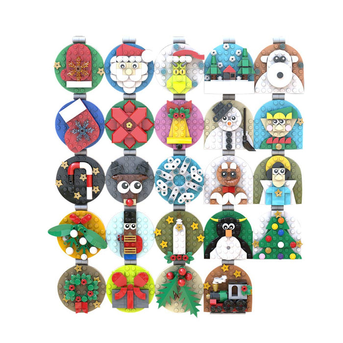 MOC - 202061 Advent Calendar of Christmas Ornaments Building Blocks - LesDiy - building blocks -