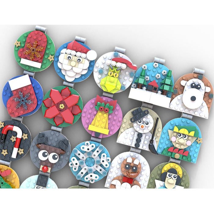 MOC - 202061 Advent Calendar of Christmas Ornaments Building Blocks - LesDiy - building blocks -