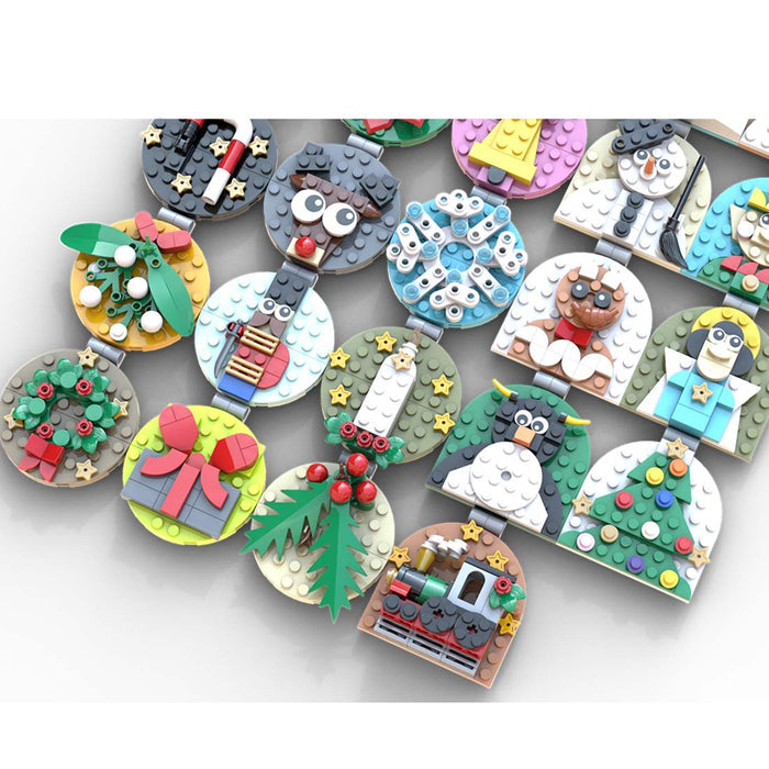 MOC - 202061 Advent Calendar of Christmas Ornaments Building Blocks - LesDiy - building blocks -