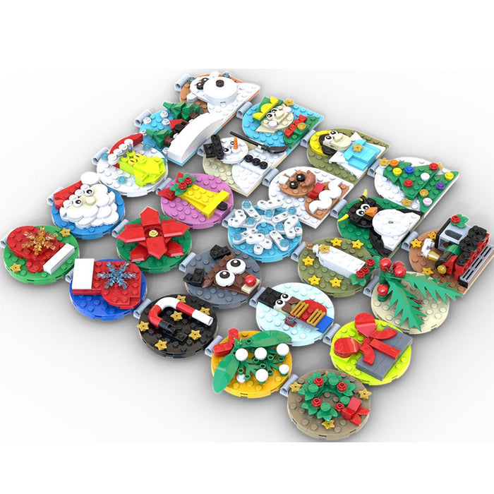 MOC - 202061 Advent Calendar of Christmas Ornaments Building Blocks - LesDiy - building blocks -