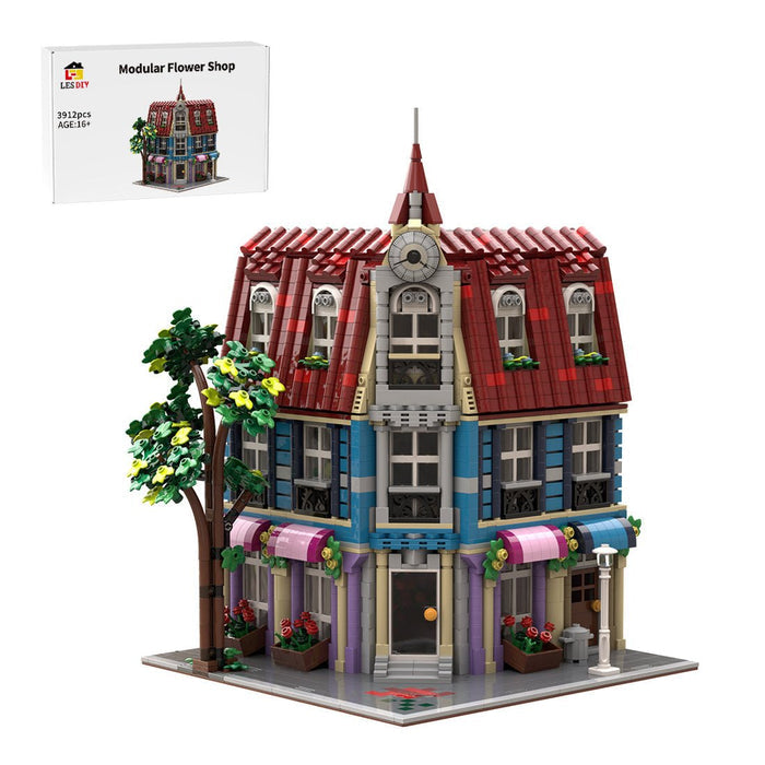 MOC-202599 Modular European Corner Flower Shop Building Blocks-LesDiy-Building Blocks-