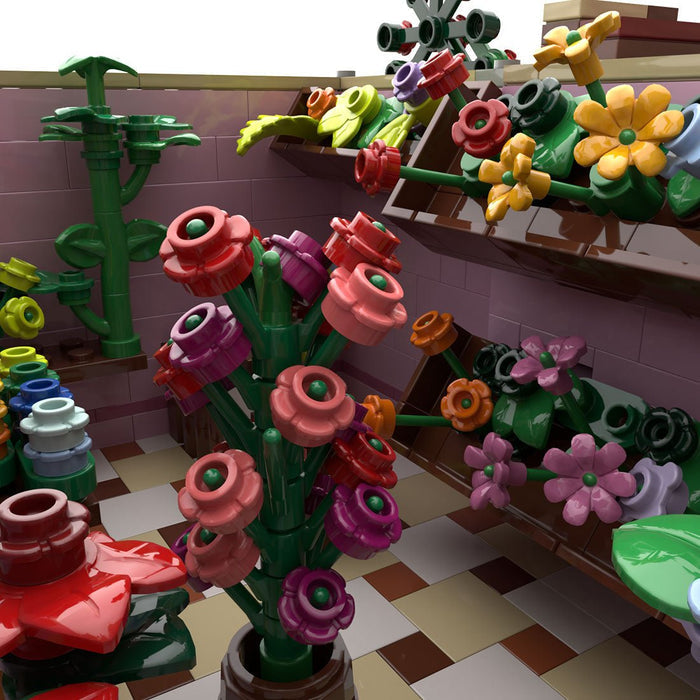 MOC-202599 Modular European Corner Flower Shop Building Blocks-LesDiy-Building Blocks-