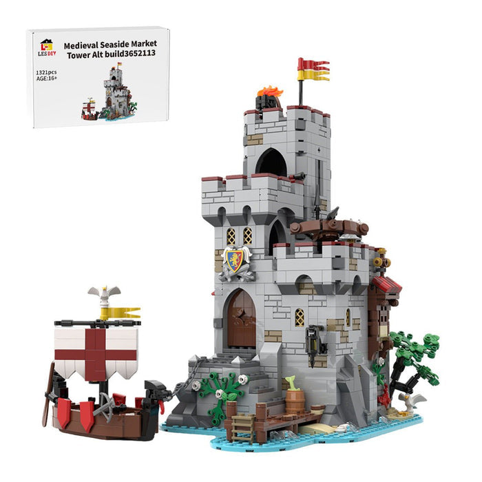 MOC - 206932 Medieval Seaside Market Tower Alt build Building Blocks - LesDiy - Building Blocks -