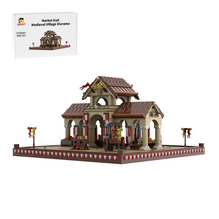 MOC - 207789 Market Hall - Medieval Village Diorama Building Blocks - LesDiy - Building Blocks -