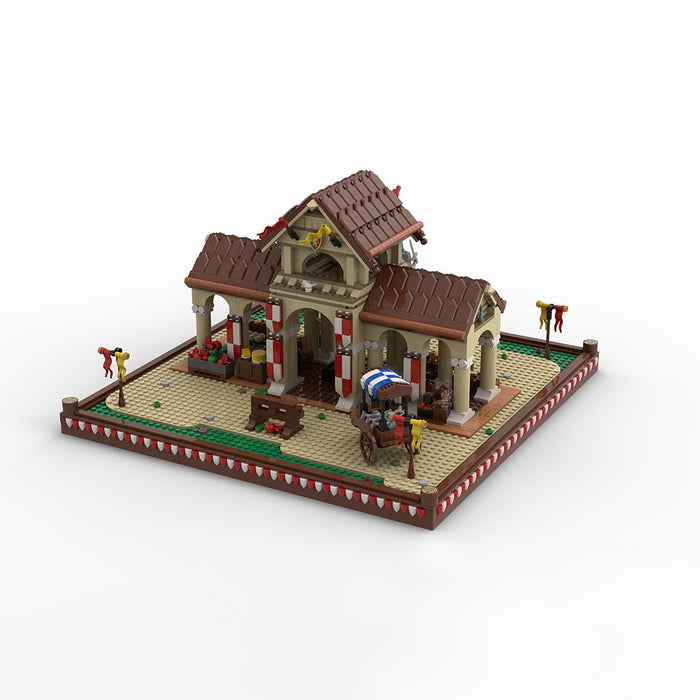 MOC - 207789 Market Hall - Medieval Village Diorama Building Blocks - LesDiy - Building Blocks -