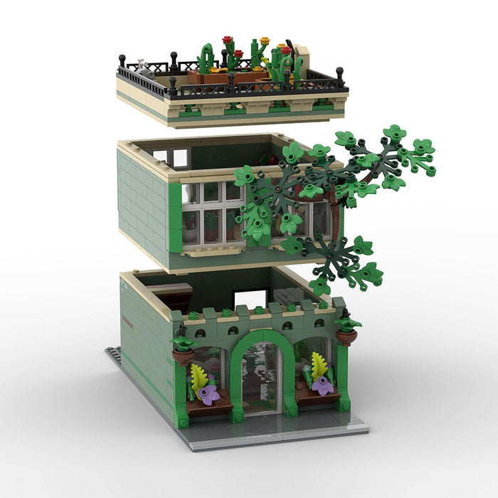 MOC-209268 Green Ivy Flower Shop Modular Building Blocks-LesDiy-MOC-