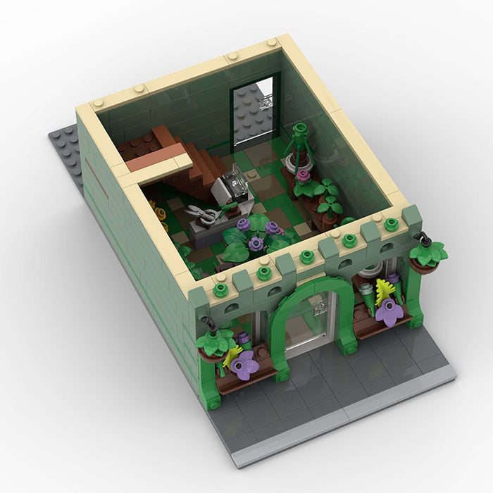 MOC-209268 Green Ivy Flower Shop Modular Building Blocks-LesDiy-MOC-