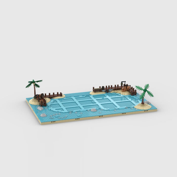 MOC - 210286 Pirate Shoreline Ocean Scene Base Building Blocks - LesDiy -