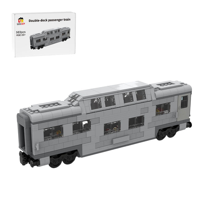 MOC-212051 Santa Fe Double-Decker Canopy Passenger Train Car Building Blocks-LesDiy-Locomotive-