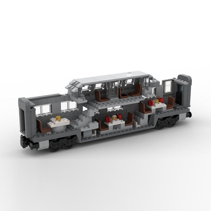 MOC-212051 Santa Fe Double-Decker Canopy Passenger Train Car Building Blocks-LesDiy-Locomotive-