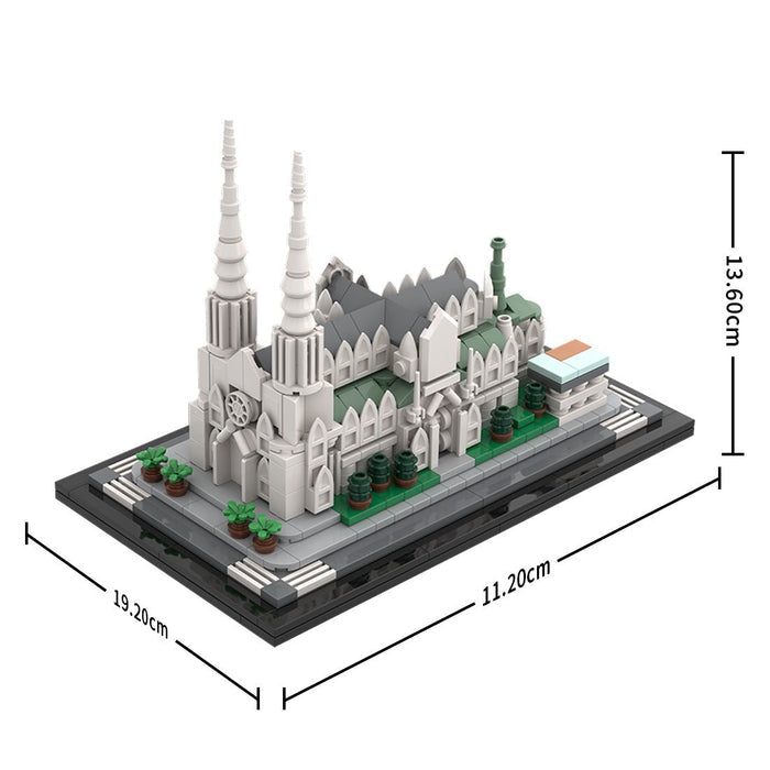 MOC - 212962 St. Patrick's Cathedral 1:800 Scale Building Blocks - LesDiy - Building Blocks -