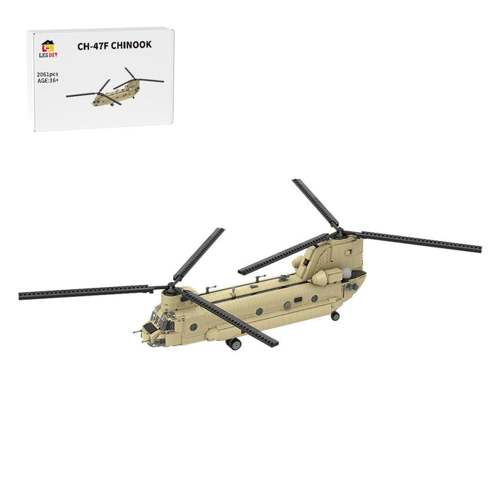 MOC - 217684 Boeing | CH - 47 F CHINOOK - 1:35 Scale Building Blocks - LesDiy - Building Blocks -