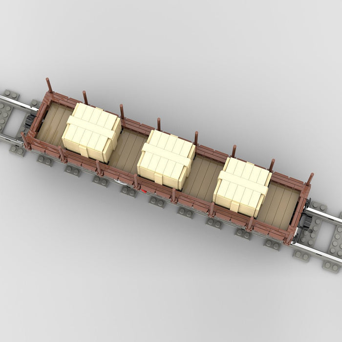 MOC-219158 Classic Flat Wagon with Goods Building Blocks-LesDiy-MOC-