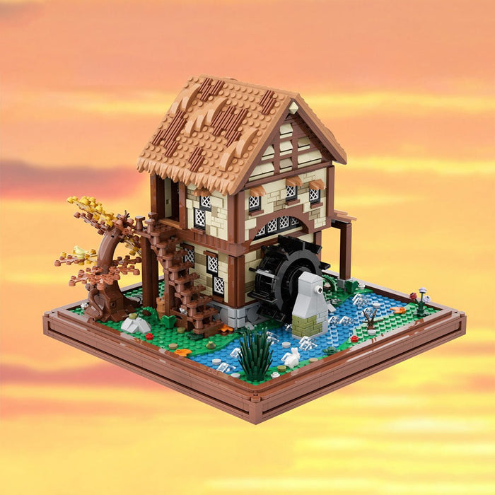 MOC - 219518 Water Mill - Medieval Village Diorama Building Blocks - LesDiy -