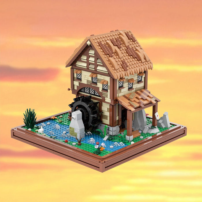 MOC - 219518 Water Mill - Medieval Village Diorama Building Blocks - LesDiy -