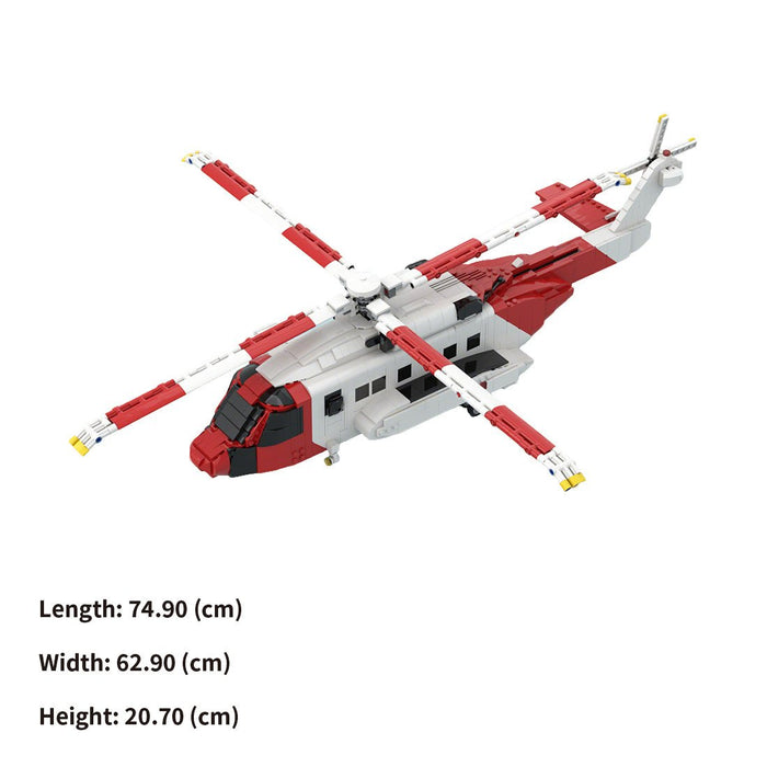 MOC - 219694 S - 92 Helibus Twin - Engine Medium Helicopter Building Blocks - LesDiy - Building Blocks -