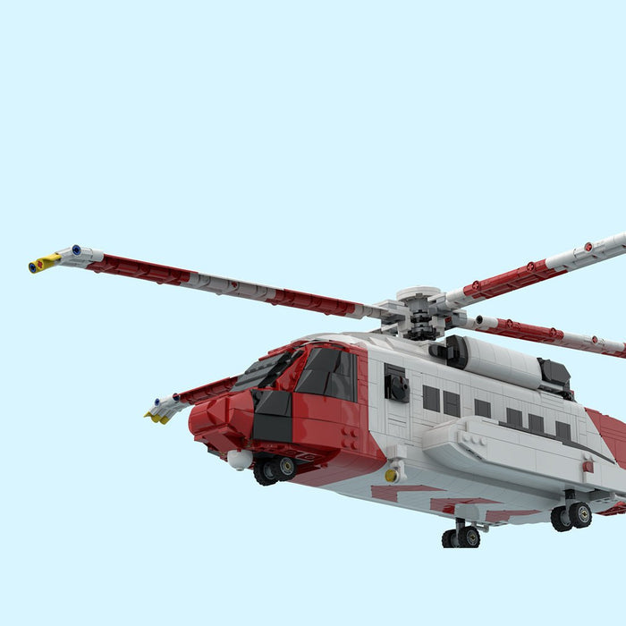 MOC - 219694 S - 92 Helibus Twin - Engine Medium Helicopter Building Blocks - LesDiy - Building Blocks -