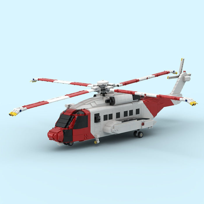 MOC - 219694 S - 92 Helibus Twin - Engine Medium Helicopter Building Blocks - LesDiy - Building Blocks -