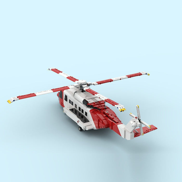 MOC - 219694 S - 92 Helibus Twin - Engine Medium Helicopter Building Blocks - LesDiy - Building Blocks -