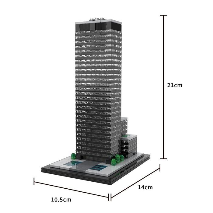 MOC - 219954 Seagram Building New York - 1/800 Scale Building Blocks - LesDiy - Building Blocks -