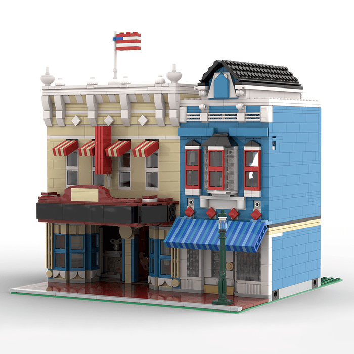 MOC - 220451 Cinema | Deluxe Main Street USA Building Blocks - LesDiy - Building Blocks -
