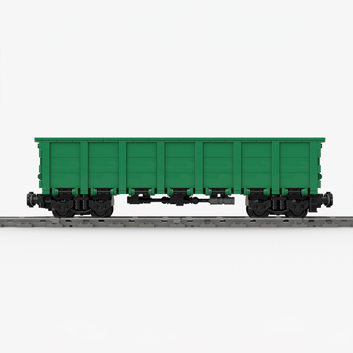 MOC - 221417 Open Goods Wagon with 4 axles U.S. style Bluilding Blocks - LesDiy - Locomotive -