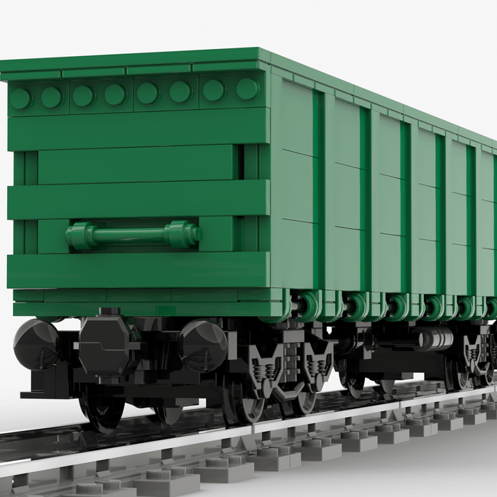 MOC - 221417 Open Goods Wagon with 4 axles U.S. style Bluilding Blocks - LesDiy - Locomotive -