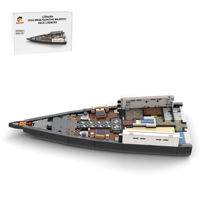 MOC - 230069 1/38 Scale Ultra MEGA Yacht - Part 1 Module 2 Deck 1 Bow Building Blocks - LesDiy - Building Blocks -