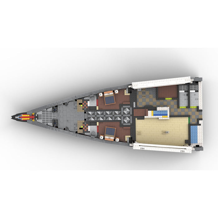 MOC - 230069 1/38 Scale Ultra MEGA Yacht - Part 1 Module 2 Deck 1 Bow Building Blocks - LesDiy - Building Blocks -