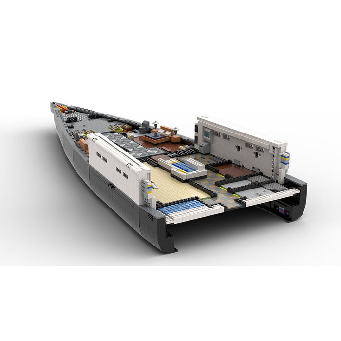 MOC - 230069 1/38 Scale Ultra MEGA Yacht - Part 1 Module 2 Deck 1 Bow Building Blocks - LesDiy - Building Blocks -