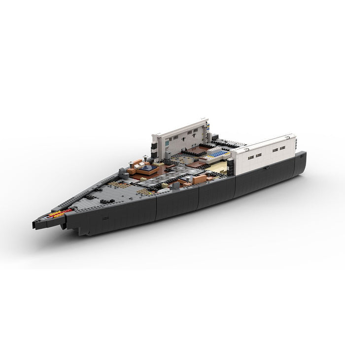 MOC - 230069 1/38 Scale Ultra MEGA Yacht - Part 1 Module 2 Deck 1 Bow Building Blocks - LesDiy - Building Blocks -