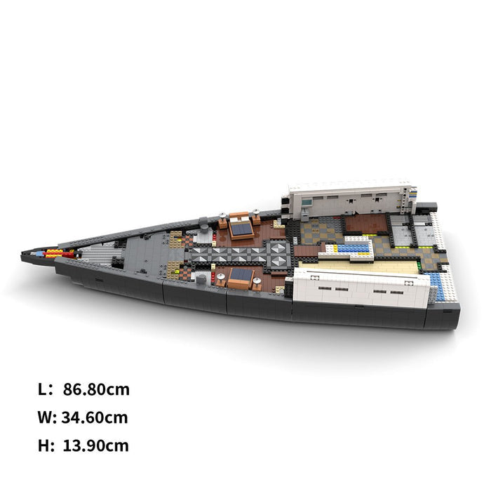 MOC - 230069 1/38 Scale Ultra MEGA Yacht - Part 1 Module 2 Deck 1 Bow Building Blocks - LesDiy - Building Blocks -